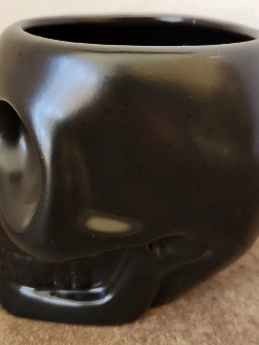 Black Skull Coffee Tea Mug Cup Matte Finish * Spooky Halloween * Gothic Skeleton - Picture 6 of 9